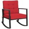 Costway Patio Rattan Rocker Chair Outdoor Glider Wicker Rocking Chair Cushion Lawn Red